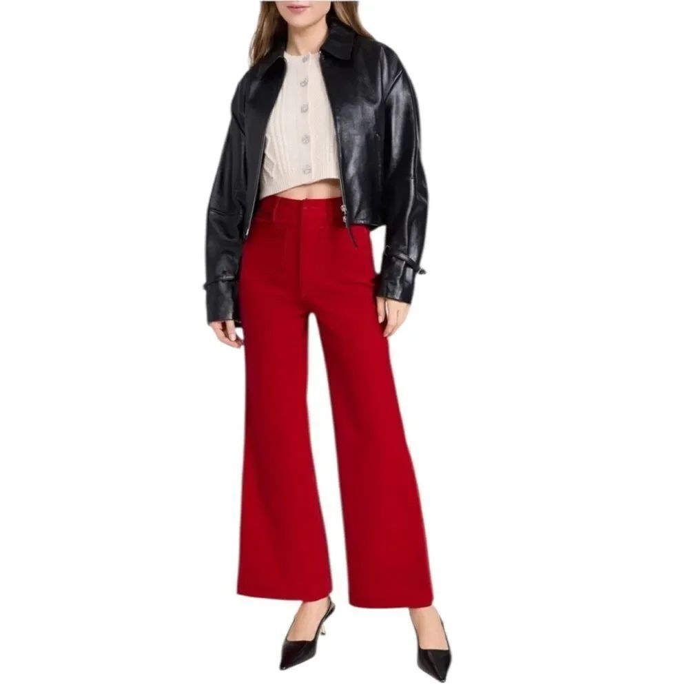 Rolla’s Sailor High Rise Wide Leg Pants Red Velvet 30 NWT